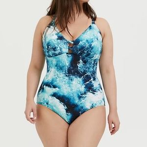 Torrid | Ocean Strappy Low Back One Piece Swim